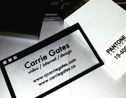 Transparent Plastic Business Card for Carrie Gates