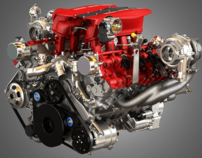 488 GTB V8 Engine