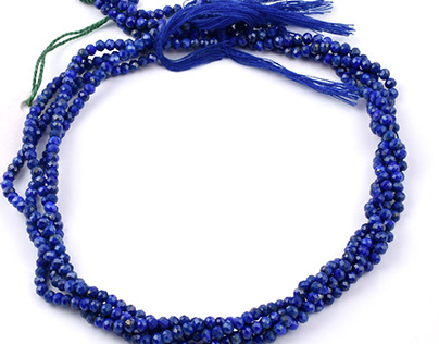 Natural Blue Lapis Lazuli Faceted Rondelle Beads