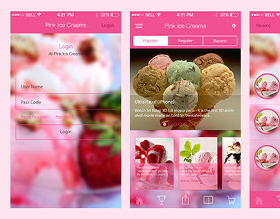Pink ice cream Ios7 App for Iphone