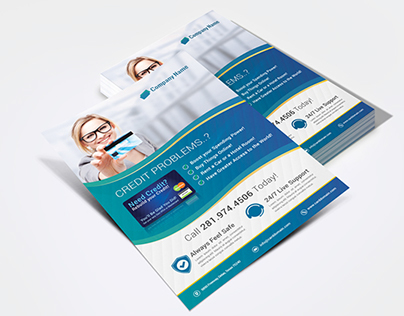 A4 Flyer Template for Debit Card or Credit Card Seller 