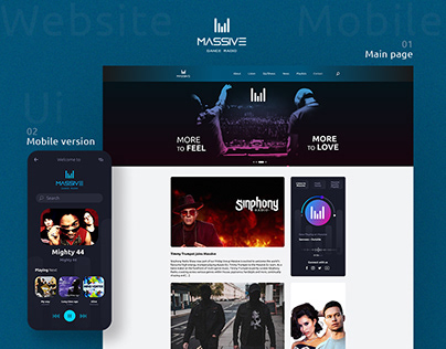 Redesign online radio website with mobile version