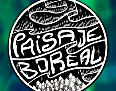 Logo / Sticker Paisaje Boreal music band