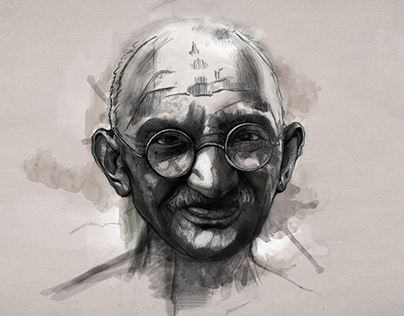 Gandhi Photoshop Illustration Layers