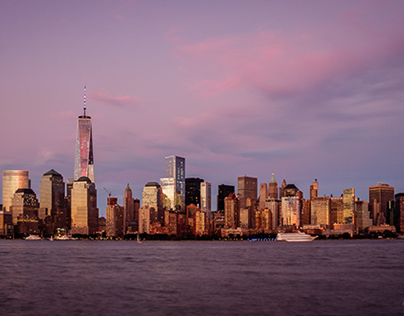One WTC, Lower Manhattan and the Harvest Moon