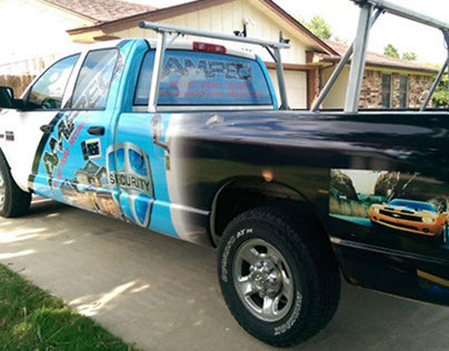Amped Security vehicle wrap