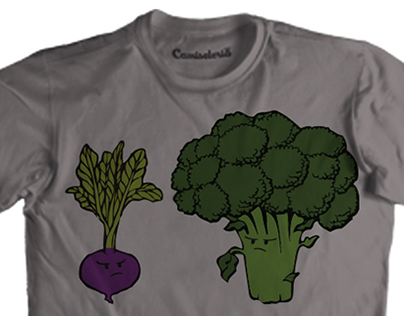 Shirt Stamp - Broccoli and Beetroot