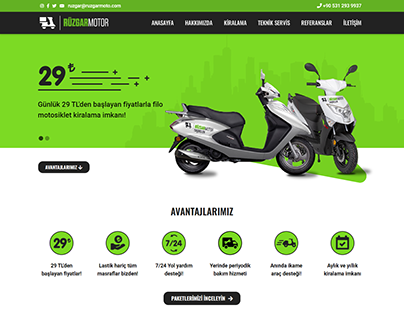 Scooter rental company website design