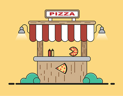 Flat Design Pizza Place