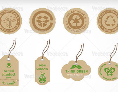 Recycle and Organic Label Vector Pack