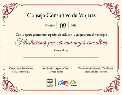 Diploma Consejo Consultivo de Mujeres