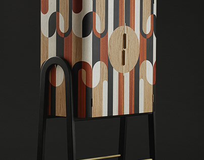 Marquetry Bar Cabinet