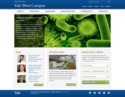 West Campus website, Yale University