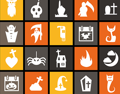 90 Free Flat Halloween Icons 2014 (Ai)