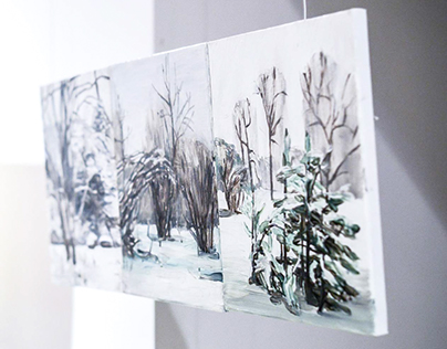 Outskirts winter. 30x24cm x3. Acrylic, canvas. 2015