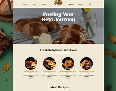 UI Design For RTL Keto Healthy Bread Store Website