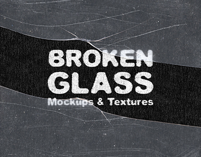 BROKEN GLASS Mockups & Textures Pack Retro Y2K Old