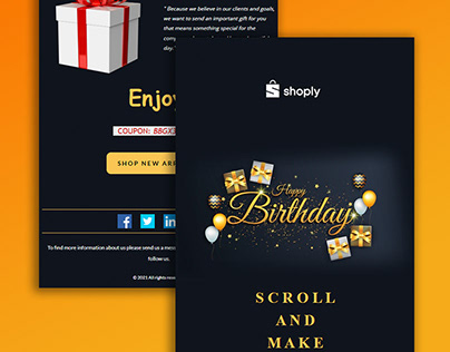 EMAIL MARKETING SPECIAL GIFT BIRTHDAY SHOPLY