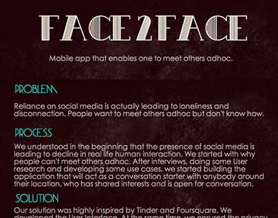 Face2Face - Meet adhoc - Mobile app