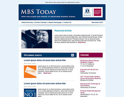Melbourne Business School-Newsletter Template Redesign