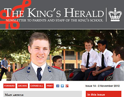 King's School Newsletter Design
