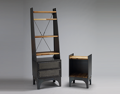 Riveted_industrial style bookcase
