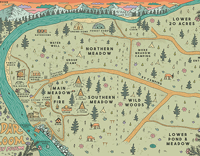Cedar Bloom Family Farms Map Illustration