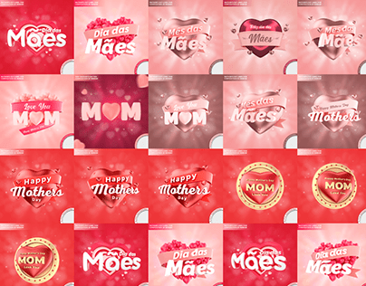 Selos 3D Dia das Mães | Happy Mother's Day