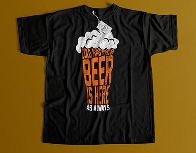 AMAZING BEER T-SHIRT DESIGN WITH FREE MOCUP