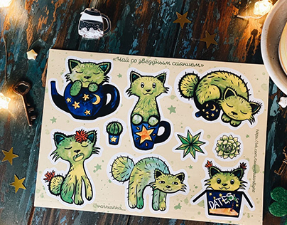 Cactus cats | Sticker pack