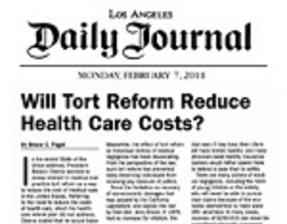 Tort reform would have little impact on reducing