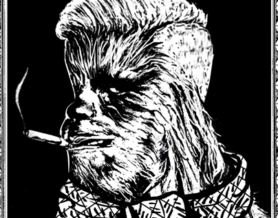 Chewbacca stencil / Chewie Hipster by Wator