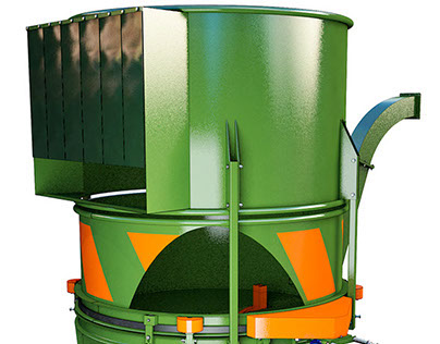 Machine for grinding dry straw and wet straw.