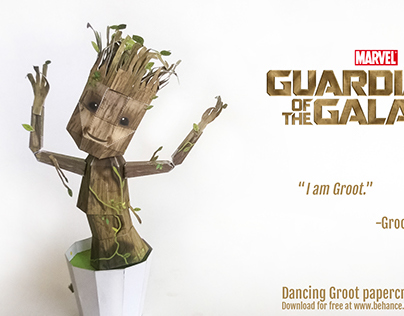 Dancing Groot Papercraft