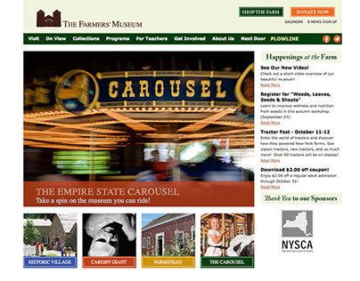 The Farmers' Museum—Front Page Design & Web Store