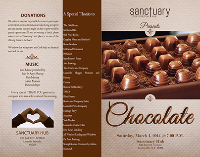 Program for Chocolate Tasting Charity Event