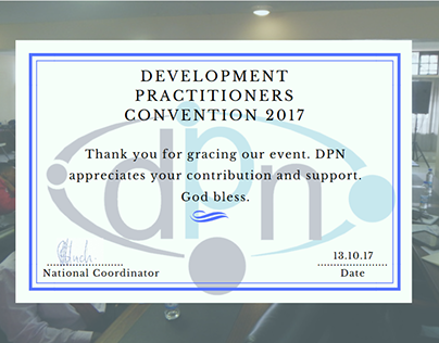 Development Practitioners Network Thank You Note