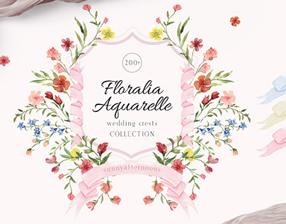 Floralia Aquarelle wedding crests