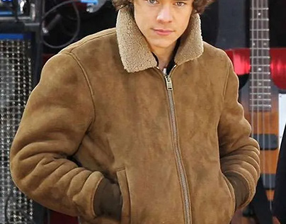 Harry Styles Suede Leather Bomber Jacket