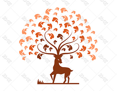 Autumn Deer Tree Logo