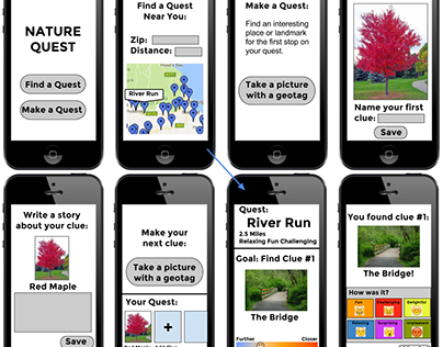 Wireframe: Nature Quest App