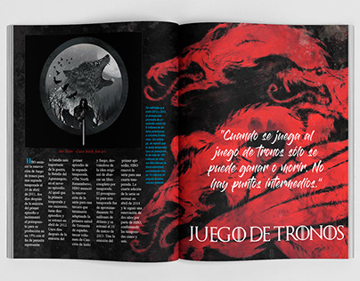 Diseño de revista sobre la serie Game of Thrones