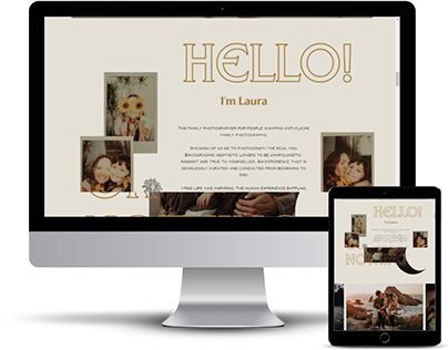 A website design for a photograoher