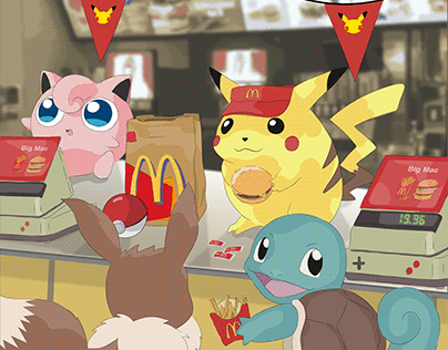 Pokemon 25th Anniversary McDonalds Promotion Artwork