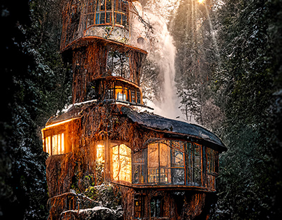 Waterfall treehouse