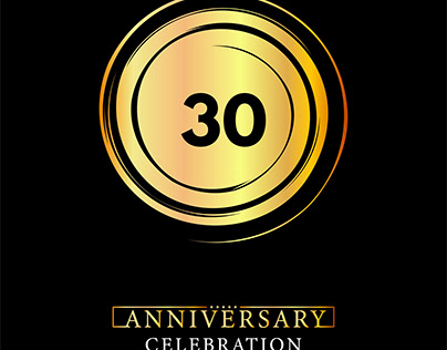 30 Years Anniversary Celebration Logotype Vector