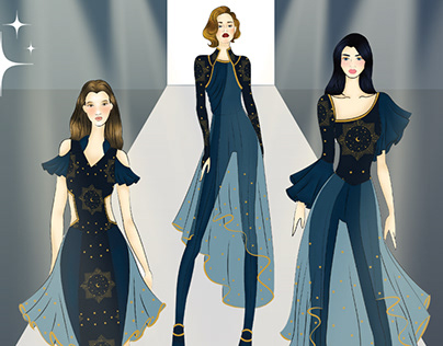 Midnight Blue - Fashion Illustration