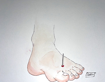 Ouch! My Foot! | Watercolor Series