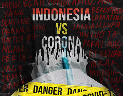 Poster Indonesi vs Corona or Covid-19