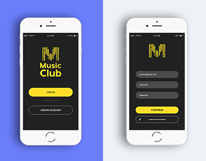 "Music Club"Mobile App Design